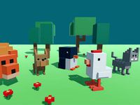 5 animated Voxel animals