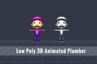 Low Poly 3D Animated Plumber