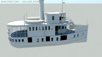 Old steam ship 3D Model