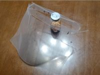 Alternative faceshield made with a plastic document folder by piyotaicho