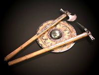 Medieval Weapons (battle axe, bec de corbin, buckler) set No.02