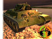 Tank, T34 Low Poly