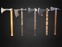 AAA set of 5 medieval viking axes