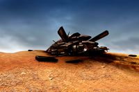 Crash-landed ship