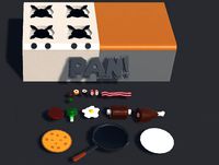 Low poly *Vertex colored* Food Pack
