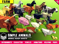 Simple Farm Animals - Cartoon Assets