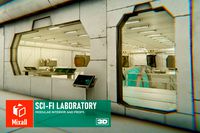 Sci-fi laboratory - modular interior and props
