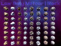 Low Poly Meteor Rock Pack