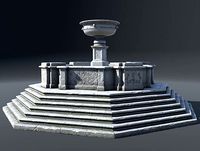 Fountain with Wolf Heads