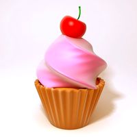 Cherry cupcake 3D Model