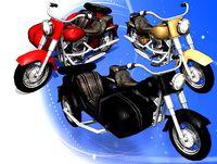 Heavy Motorcycle with Sidecar