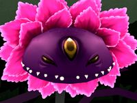 Hand painted floral flytrap monster