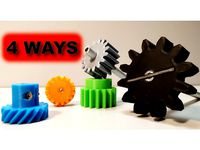 4 ways to attach gears to the shaft (example gears) by LetsPrintYT