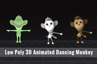 Low Poly 3D Animated Dancing Monkey