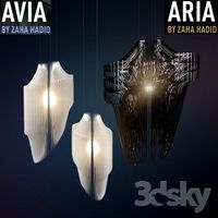 Aria and Avia lamps by Zaha Hadid
