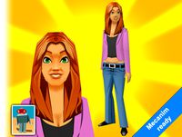 Cartoon Lowpoly Girl