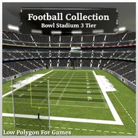 Football Collection Bowl Stadium 3 Tier 3D Model