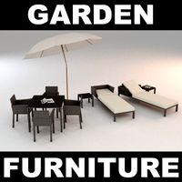 Garden Furniture Set 3D Model