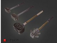 Low Poly Mace &amp; Hammers Weapon Set