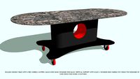 TABLE DINING ROLLING ROUNDED VERT SUPPORT & TOP BY JOHN A WEICK RA