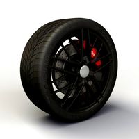 Wheel Detroit ZR1 rims and tire 3D Model