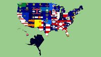 USA Map States w/ Flags
