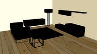 Prairie Living Room - High Gloss Black