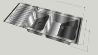 Evier encastrable inox Galassia 2 cuves egouttoir à gauche