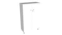 Librería media con puertas plenas con patas 90x 42x 140 cm blanco