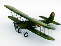 Polikarpov po2 soviet biplane 3D Model
