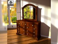 Ashley Leighton Dresser  Mirror 3D Model