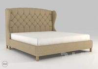 Meridian wing king size bed 5004K Beige
