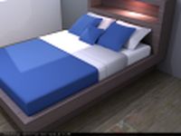Walnut Bed 3D Model