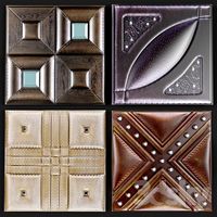 Decorative leather 3D panel