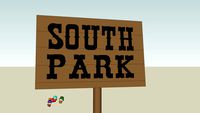 South Park Sign With Characters