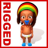Baby Jake Rastafarian Rigged 3D Model