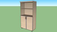 Librería media con puertas bajas 155 x80 x40 cm haya metalizada