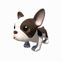 Puppy with Morphs 3D Model