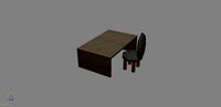 Desk and chair 3D Model