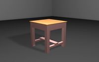 Wooden Stool 02 3D Model