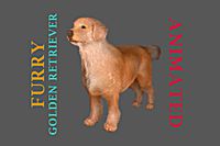 animated realistic furry Golden Retriever