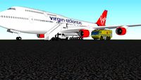 Virgin Atlantic 747-400 With Trucks.