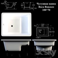 Cast iron bath Roca Banaseo 100 * 70
