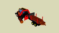 tracteur forestier +remorque
