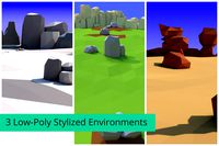 3 Low Poly Stylized Game Ready Environments