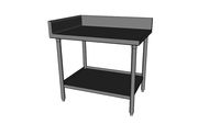 Worktable w/Back & Side Splashes & Under-Shelf WT2-30-US-42]