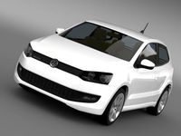 Volkswagen Polo BlueMotion 3d 20102013 3D Model