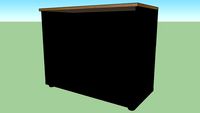 Librería baja abierta 73 x 90 x 42 cm teka gabón / negro