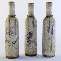 Decorative bottles decoupage in the style of Provence.