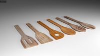 Bamboo Spatula and spoon collection 3D Model